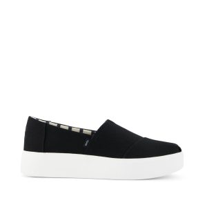Womens Asher Platform Slip On Sneaker Black Canvas