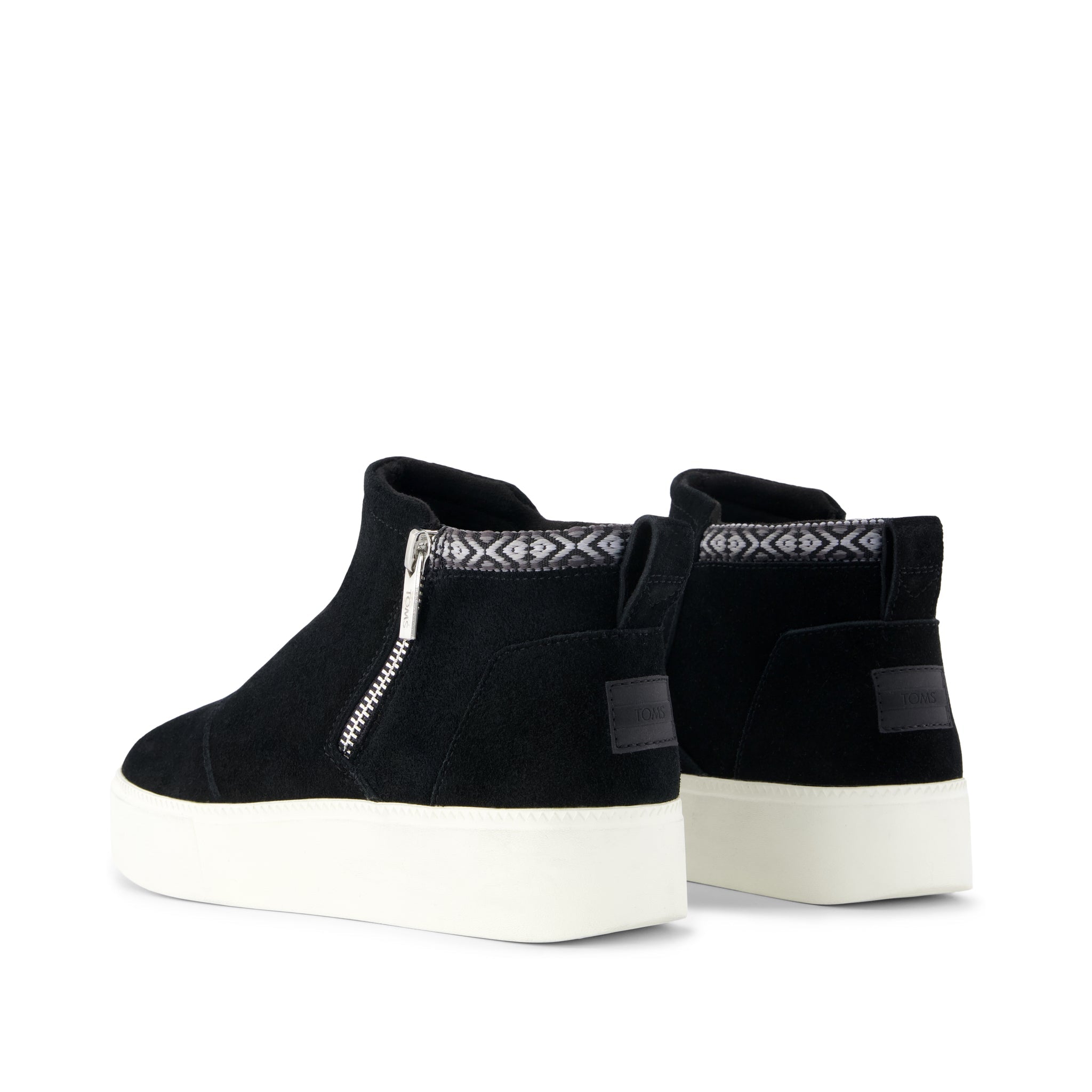 Womens Percy Mid Platform Sneaker Water Resistant Black Suede - Image 4