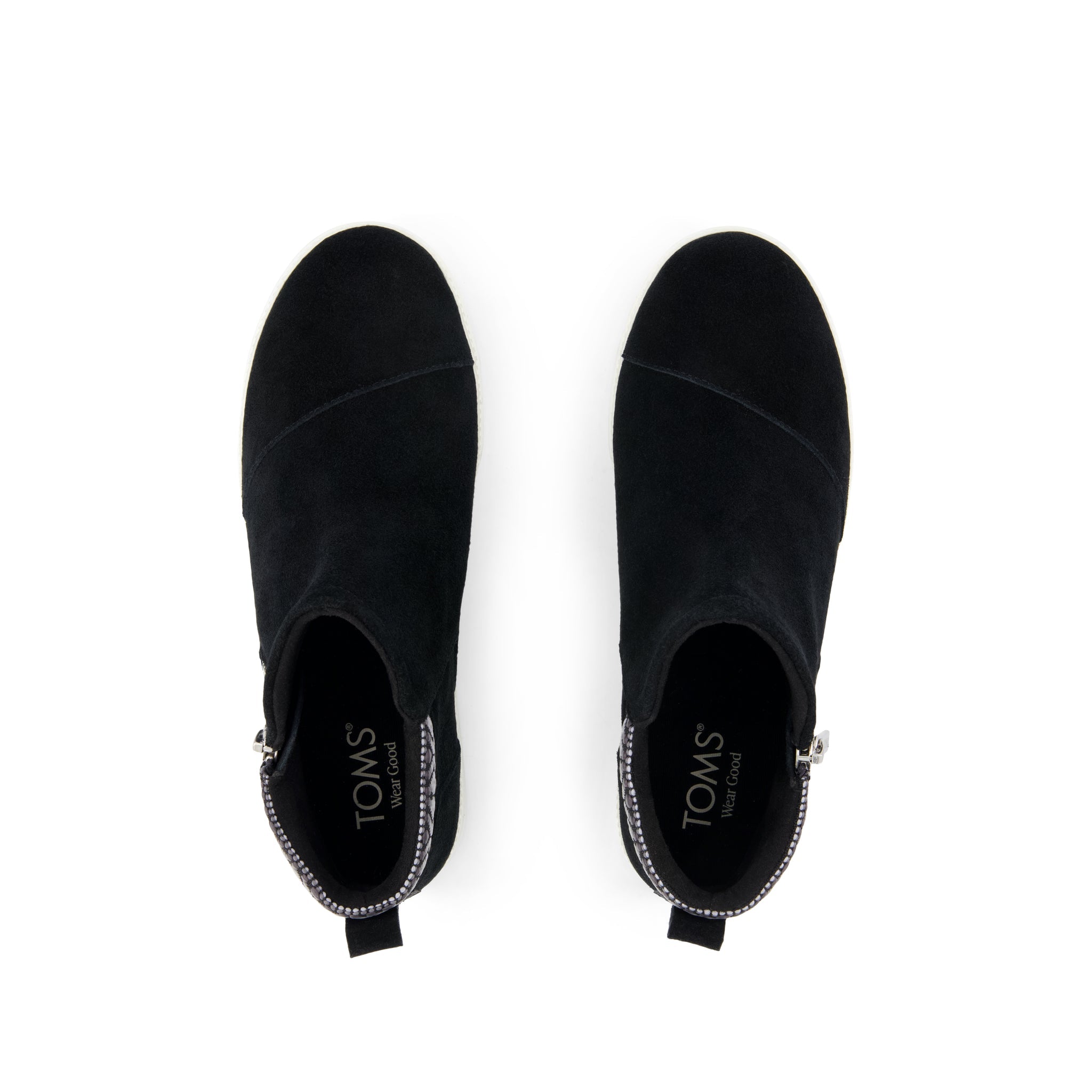 Womens Percy Mid Platform Sneaker Water Resistant Black Suede - Image 6
