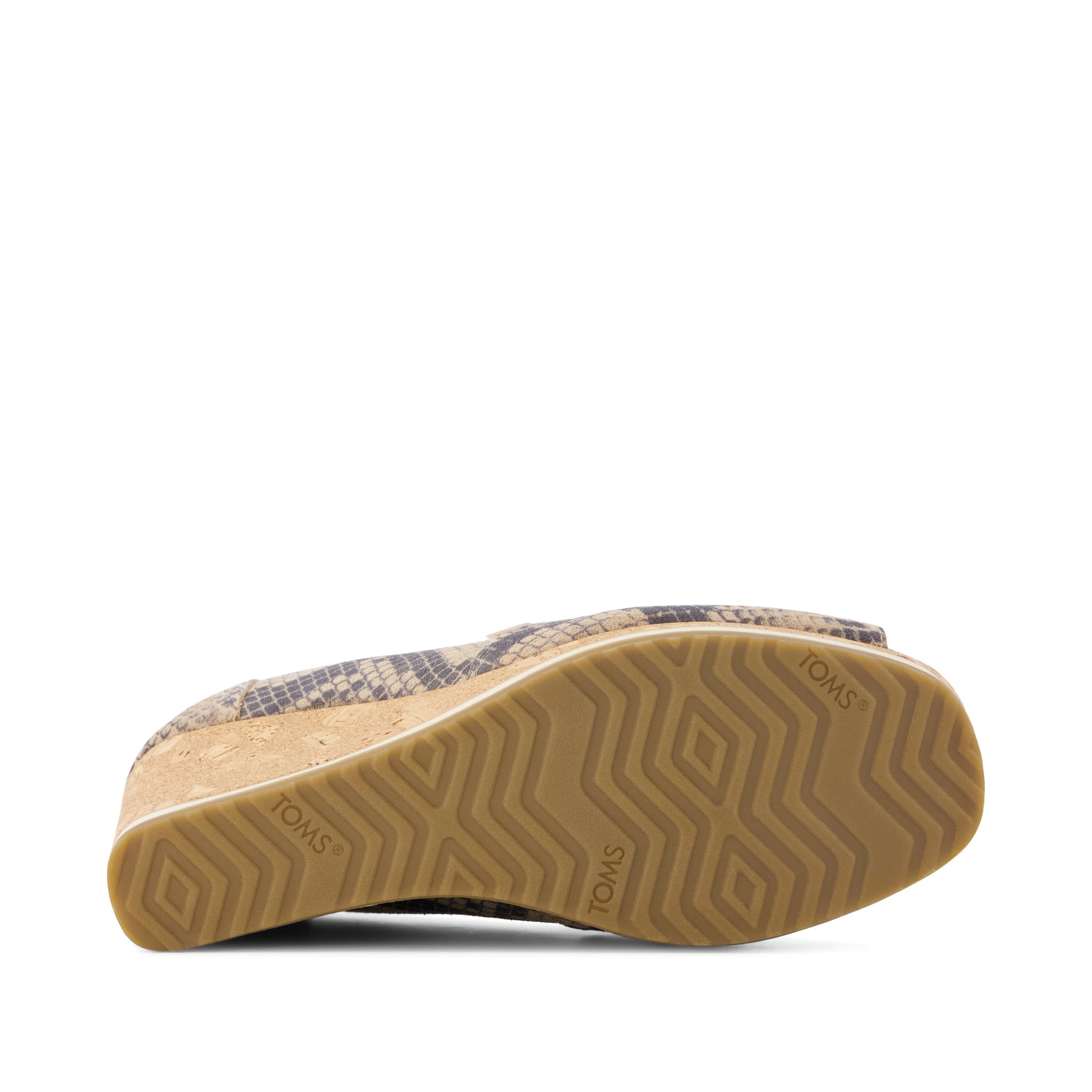Womens Essential Wedge Taupe Snake Print Suede - Image 4