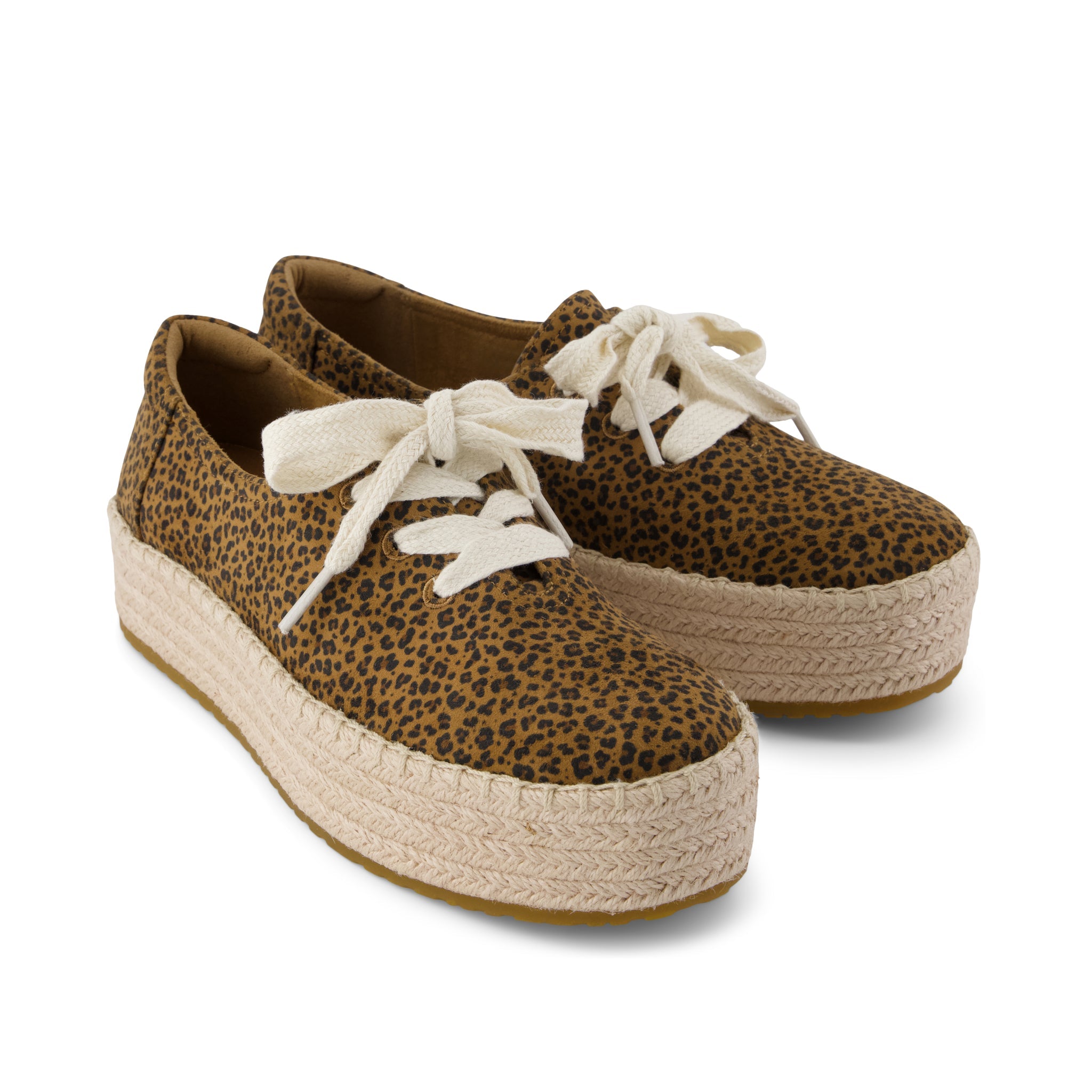 Womens Valencia Lace-Up Platform Espadrille Toffee Leopard Print - Image 3
